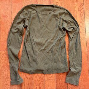 EUC Brandy Melville Tori Top Long Sleeves Shirt Green